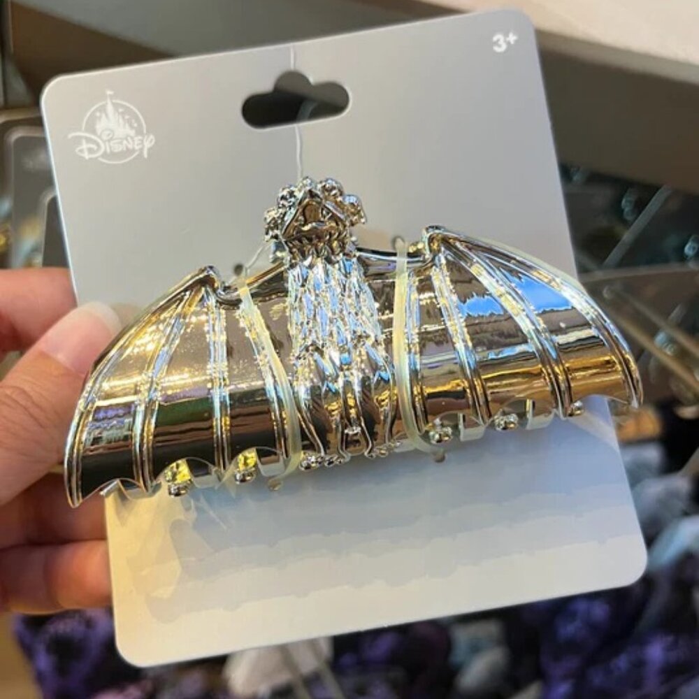 Disney Parks Haunted Mansion Silver Bat Hair Claw Clip - Picture 2 of 3
